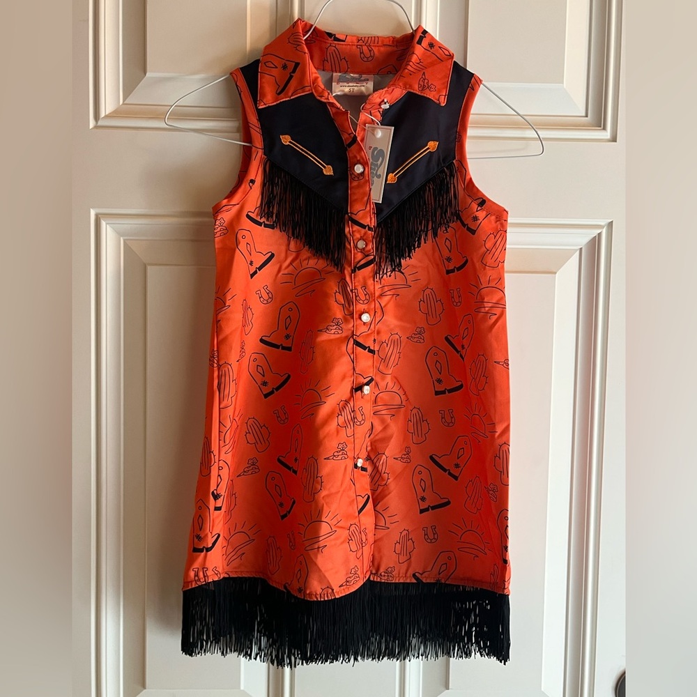 Shea Baby Girl’s Sleeveless Western Fringe Dress.  NWT.  Size 5.